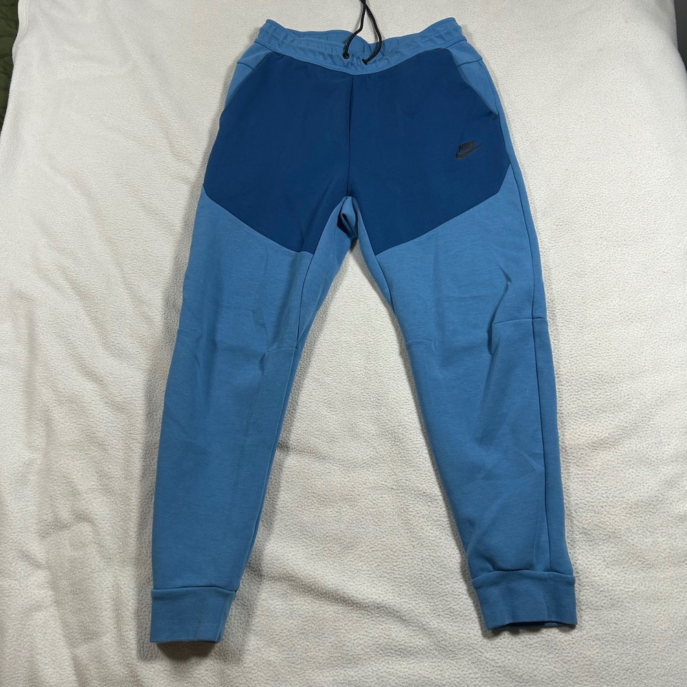 Nike Tech Fleece Joggers Mens S Blue Colorblock CU4495-469 Tapered Sweatpants